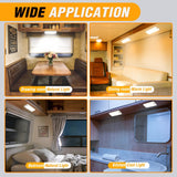 LED Interior Light 4PCS 12.5 Inch 3 Color Ceiling Light | 96LEDs with Dimmable 3100K to 6500K Lighting Memory Function and 12V-30V Compatibility for RV Enclosed Cargo Trailer Van Boat