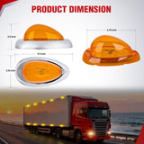 6 Inch Amber Teardrop Side Marker Light,18 LED Turn Signal | Amber Lens Chrome Bezel IP67 Waterproof Surface Mount 2 Pack Fits Freightliner Century Columbia & Coronado Trucks Trailers