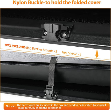 Truck Bed Tonneau Cover Hard Tri-fold Compatible with Ford F150 2015 2016 2017 2018 2019 2020 2021 2022 2023 2024 2025-5.5ft