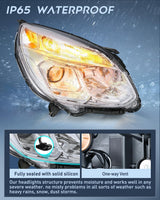 Headlight Assembly Compatible with 2016 2017 Chevy Equinox OE Style Projector Replacement Halogen Headlights Chrome Housing Clear Reflector Headlamp Passenger and Driver Side