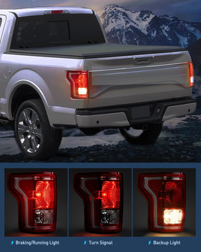 2015-2017 Ford F150 Taillight Assembly Rear Lamp Replacement OE Style Red Housing with Bulbs and Harness Driver Side Nilight