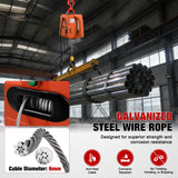3-in-1 Electric Hoist Winch, 1100LBS 1500W Portable Power Winch Crane with Manual Wired Wireless Remote Control, 110V Electric Hoist 25FT Lifting Height for Garage Warehouses Factories, Orange