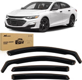 in Channel Window Visors for Chevrolet (Chevy) Malibu 2016-2024 2025 Side Window Deflectors Rain Guards, Smoke Tint, Reduce Wind Noise, Car Wash Safe, 4PCS