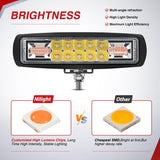 LED Light Pods 2PCS 6 Inch 60W Amber White 3 Lighting Modes Fog Lights Spot Flood Combo Beam with Dual Control 18AWG Wiring Harness for Truck Pickup Golf Cart UTV ATV SUV Boat 4x4 Car