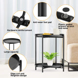 Tables Side Table, End Table Metal Small Table Indoor Outdoor & Snack Bedside Table Sofa Side Snack Table Accent Coffee Table Living Room Bedroom Balcony 2 Layer (Black)