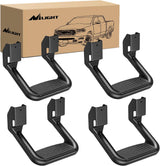 Universal Side Step Slip-Proof Aluminum Side Hoop Steps Nerf Bars Assembly Black 4 Pcs for Chevy (Chevrolet) Ford Toyota GMC Dodge RAM (Drilling Required)