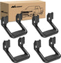 Universal Side Step Slip-Proof Aluminum Side Hoop Steps Nerf Bars Assembly Black 4 Pcs for Chevy (Chevrolet) Ford Toyota GMC Dodge RAM (Drilling Required)