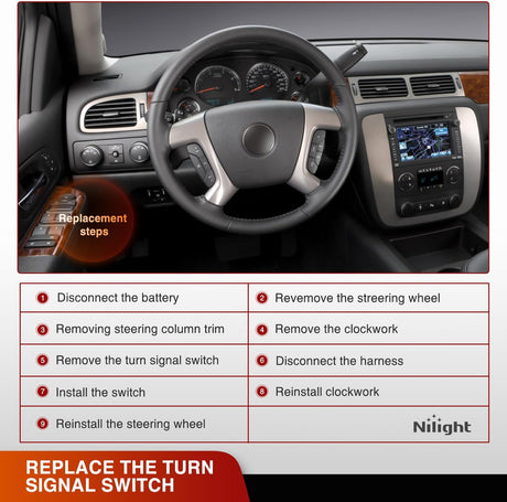 Turn Signal Switch Compatible with 2003 2004 2005 2006 Chevy Avalanche Suburban Tahoe 2003-2007 GMC Sierra Yukon 2003-2006 Cadillac Escalade Windshield Wiper Combination