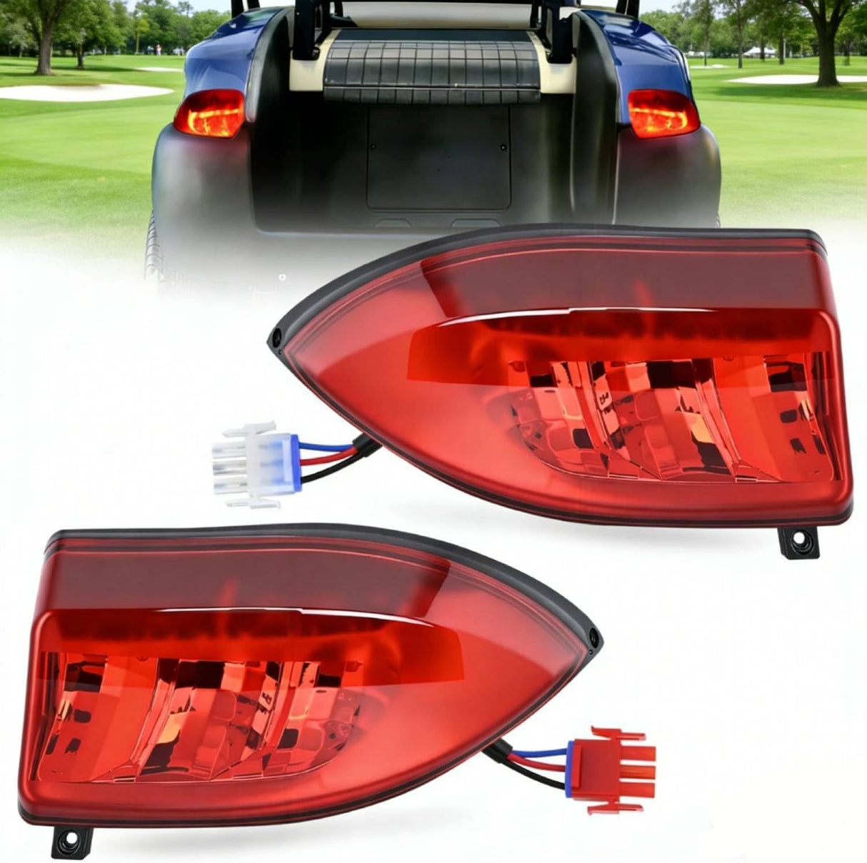Golf Cart LED Taillight 2PCS 12V Stop Brake Turn Signals Club Car | High Brightness Waterproof Plug and Play Easy Installation for 2004-Up Club Car Precedent and 2018-Up Tempo Electric Carts