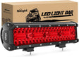LED Light Bar 12 Inch 240W Red Pod Lights Triple Row Spot Flood Combo 30000LM Driving Boat Off Road Lighting for Trucks Pickup Golf Cart SUV ATV UTV 4x4 Van Camper Tractor