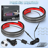 2PCS 24 inch Truck Grille Strobe Lights Strip 384 LED Emergency Light Red Blue Flexible Side Flashing Warning Caution Safety Waterproof Lighting Kit for Trucks Tow Plow Construction Vehicles