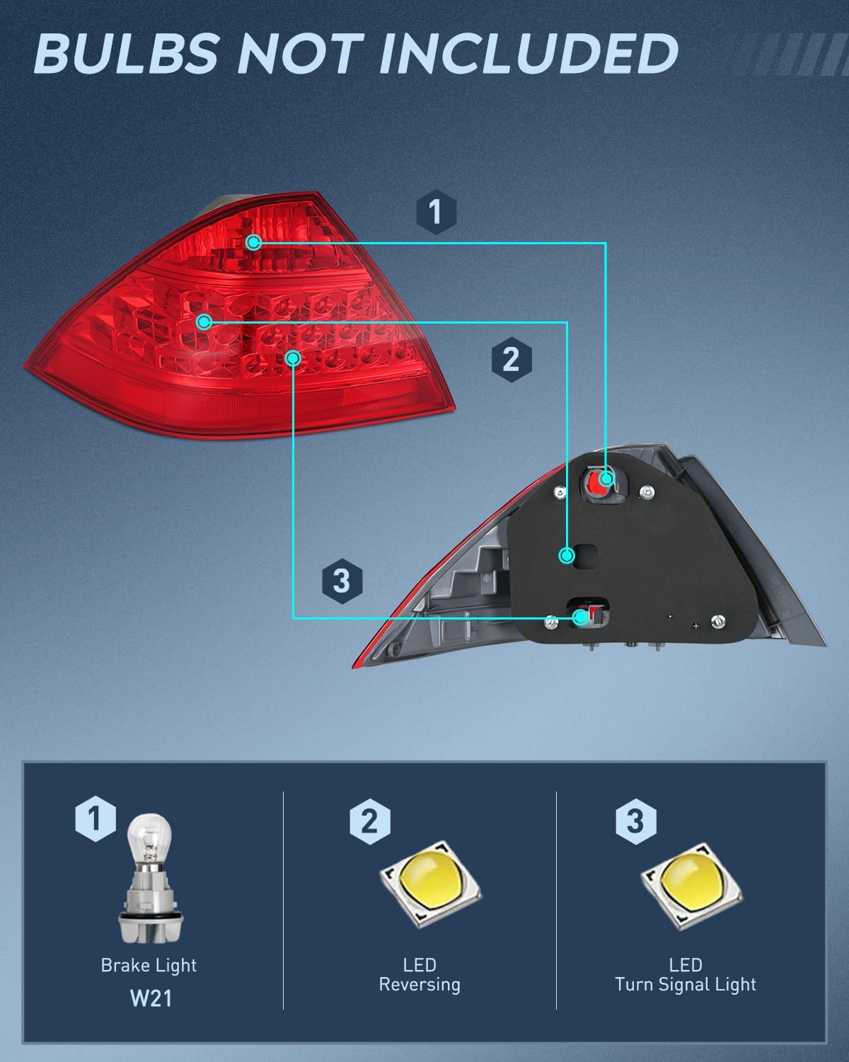 Taillight Assembly Compatible with 2006 2007 Honda Accord 4 Door Sedan Excluding Hybrid Rear Lamp Replacement OE Style Driver Side and Passenger