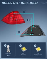 Taillight Assembly Compatible with 2006 2007 Honda Accord 4 Door Sedan Excluding Hybrid Rear Lamp Replacement OE Style Driver Side and Passenger