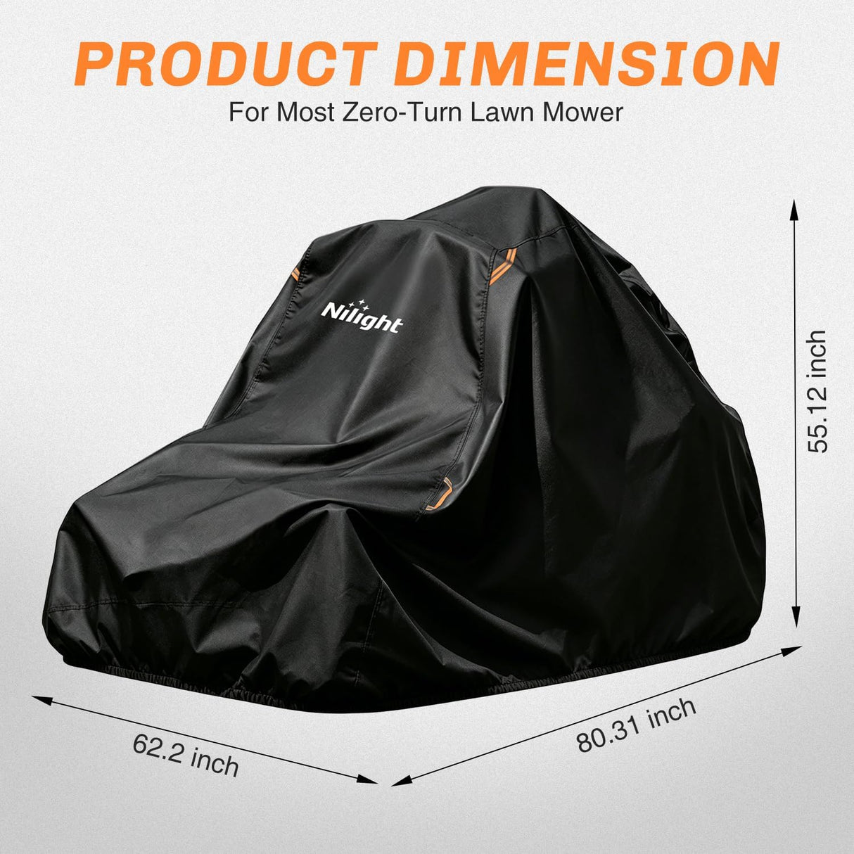 Zero Turn Mower Cover 80 Inch, Waterproof Lawn Mower Cover | Fits Mowers up to 80 InchL x 62 InchW x 55 InchH, 420D Heavy Duty Fabric, All-weather & UV Protection