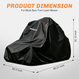 Zero Turn Mower Cover 80 Inch, Waterproof Lawn Mower Cover | Fits Mowers up to 80 InchL x 62 InchW x 55 InchH, 420D Heavy Duty Fabric, All-weather & UV Protection