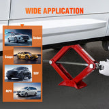 Scissor Jack for Car 1.5 Ton (3307 lbs), Heavy Duty Steel Scissor Lift Jack Car Kit with Crank Handle for Sedan SUV MPV Tire Changing, 3.18 Inch-13.6 Inch Lifting Range Portable Small Jack, Red