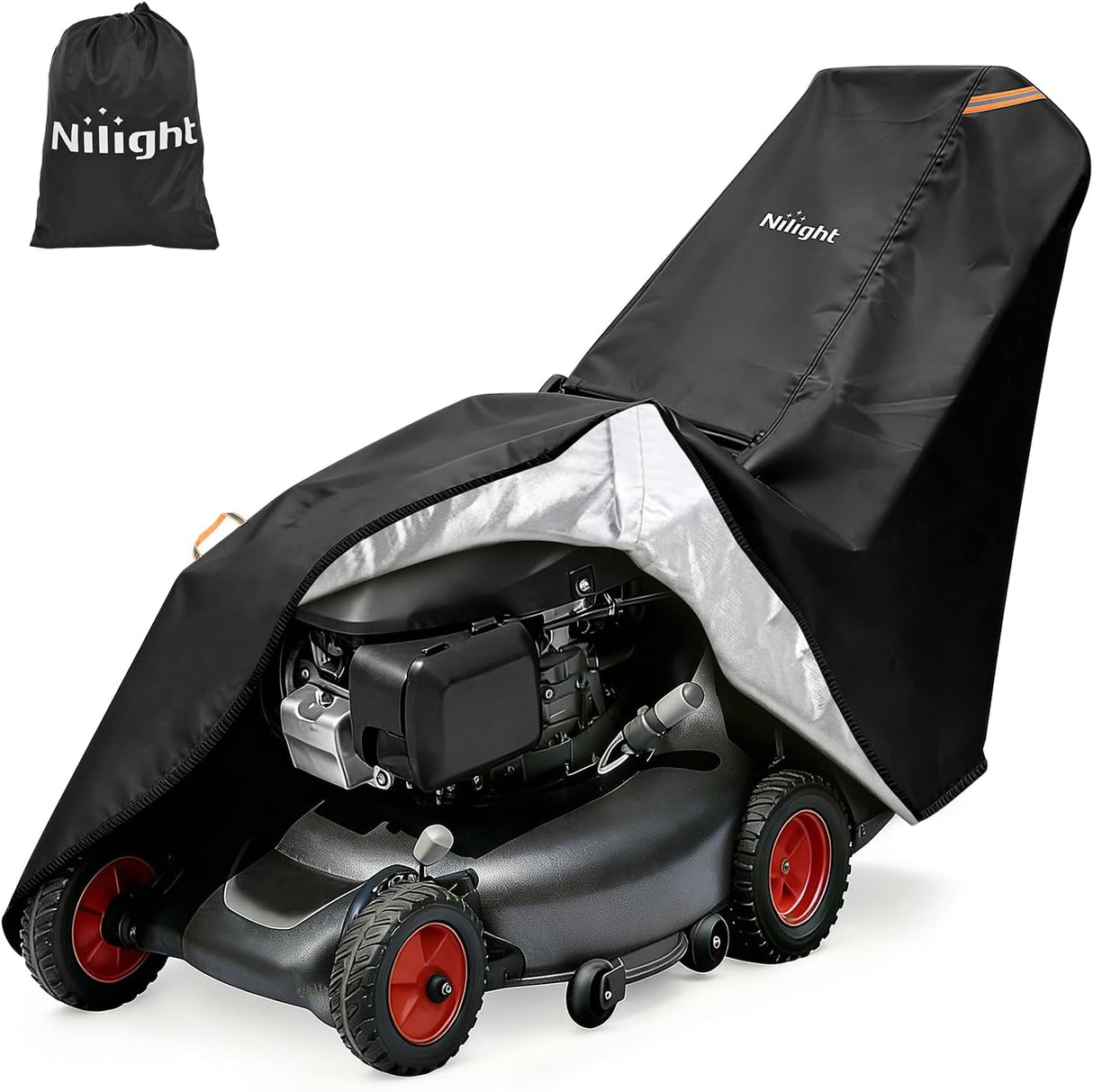 Push Lawn Mower Cover 75 Inch, Waterproof Walk Behind Mower Cover | 420D Heavy Duty Fabric, All-weather & UV Protection