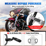 1-1/4 Inch Motorcycle Highway Pegs For Harley Davidson Touring Road King Street Glide Sportster Adjustable Short Angled Foot Pegs Universal For 1.25 Inch Engine Guard Crash Bars Highway Footpegs Black