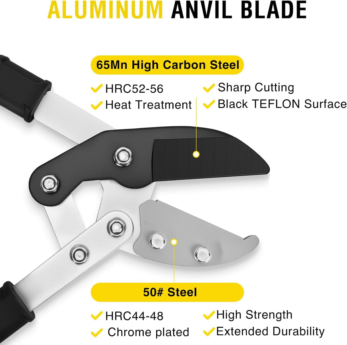 29.5 Inch Loppers Heavy Duty Tree Trimmer Sharp Anvil Blade Bypass Loppers up to 1.6 Inch Dia Cut Capacity Compound Action System Limb Branch Cutter Ideal for Tree Trimming Garden Maintenance
