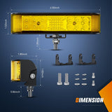 6.5 Inch 60W Amber Side Shooter Quadruple Row Spot Flood LED Light Bars (Pair) Nilight