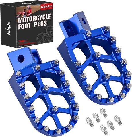Motorcycle Foot Pegs Dirt Bike Footpegs Fit for Yamaha PW50 1981-2021 PW80 1983-2006 Y-ZINGER 1985-2001 TW200 1987-2021 CNC Foot Pegs for Motorcycles Heavy Duty Foot Rests Peg Pedal, Blue