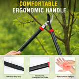 28 Inch Loppers for Tree Trimming Heavy Duty Tree Trimmer Sharp Steel Blade Bypass Loppers Branch Cutter up to 1.5 Inch Dia Cut Capacity Shock-Absorbing Bumper Handle Ideal for Garden Maintenance