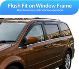 Window Visors for Dodge Grand Caravan 2008-2020 Outside Mount | For Chrysler Town & Country 2008-2016, VW Routan 2009-2012, Tape-On Rain Guards Vent Visors Smoke Tint, 4PCS