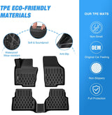TPE Floor Mats for Volkswagen Tiguan 2009 2010 2011 2012 2013 2014 2015 2016 2017 All Weather Custom Fit Heavy Duty Floor Liners