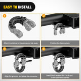 Safety Chain Connector Link, 1/2In Tow Hitch Hammerlock Coupling Link, 2 Pcs Forged Steel Tow Chain Connector for Chain Link/Recovery Rope Link/Shackle, 12000 lbs Load Limit, Grey