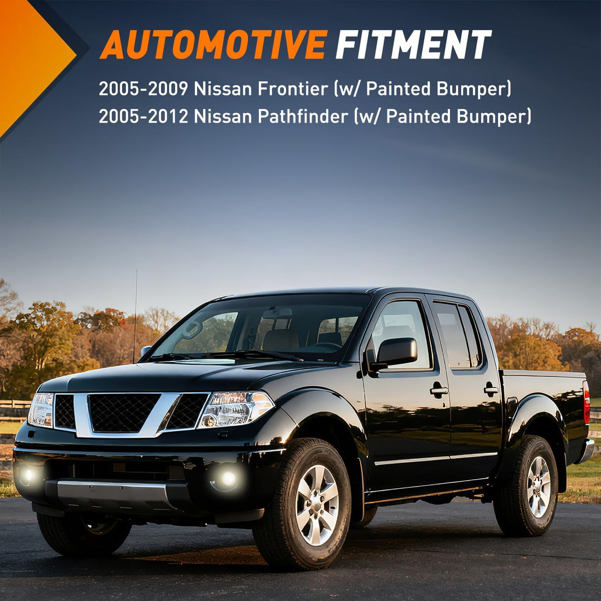 Fog Lights Assembly Compatible with 2005 2006 2007 2008 2009 Nissan Frontier 2005-2012 Pathfinder Left Driver and Right Passenger Side Clear Lens w/H11 12V 55W Bulbs
