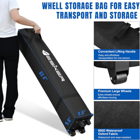 10x10 Pop Up Canopy Tent with 4 Sidewalls Portable Folding Outdoor Canopy Easy Setup Gazebo Waterproof Instant Popup Shelter Tent w Wheel Carry Bag sandbags for Events Parties Camping, White