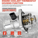 Aluminium Thermostat Housing Assembly Compatible with Chevy Aveo 09-14 Cruze 10-20 Sonic 12-15 Pontiac G3 09-10 Engine Coolant Thermostat Housing for Car 96984104 55564891 55578419 55597008