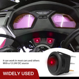 8PCS Round Rocker Switches 12V 24V 20A Red LED Toggle swtiches SPST with 16AWG Presoldered Wires 3Pin 2Position for Car Truck Vehicle Boat Marine Rocker On Off Control