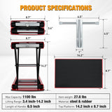 Motorcycle Lift Jack 1100 LBS Scissor Jack Stand Lift from 3.4 Inch to 14.2 Inch with Wide Deck Crank Handle Steel Scissor Hoist Garage Repair Lifter Table Jacks for Motorcycles ATV Dirt Bike, Red