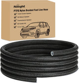 6AN 5FT PTFE Nylon Stainless Steel Braided Fuel Line Hose Only | Compatible with E85 PTFE Teflon EFI Fuel Line Universal for LS Engines & Automotive Racing Applications