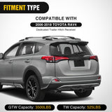 2 Inch Receiver Tow Hitch for Toyota RAV4 2006-2018 | Class 3 Trailer Hitch for 2006 2007 2008 2009 2010 2011 2012 2013 2014 2015 2016 2017 2018 Black Powder Coated