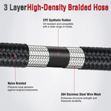 8AN 20FT CPE Nylon Stainless Steel Braided Fuel Line Hose Only | High Pressure Oil Gas Diesel Tube for Transmission Oil Cooler Vacuum Lines