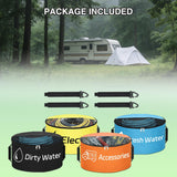 4 Pack RV Hose Storage Bag, Waterproof Utility Bag with Visible Cover & Dual Zipper Closure RV Storage and Organization for Sewer, Fresh Water Hoses Electrical Cords Camper Tools Accessories