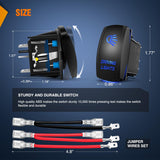 Driving Lights Rocker Switch Led Light Bar 5 Pin Laser On Off SPST Switches 20A/12V 10A/24V Blue with Jumper Wires Set for Cars Trucks Boats ATVs UTVs RVs