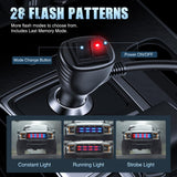 2PCS 24 inch Truck Grille Strobe Lights Strip 384 LED Emergency Light Red Blue Flexible Side Flashing Warning Caution Safety Waterproof Lighting Kit for Trucks Tow Plow Construction Vehicles