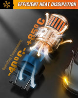 7440 7443 T20 4014 63SMD Amber Yellow LED Bulbs (Pairs) Nilight