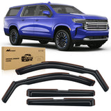 4pcs Durable in Channel Rain Guards for Chevy Suburban 2021 2022 2023 2024 2025