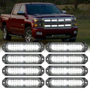 8PCS 12LED White Emergency Strobe Lights