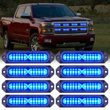 Nilight 8PCS 12LED Blue Emergency Strobe Lights