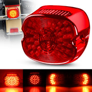 LED Tail Light Motorcycle Brake Turn Signal Driving License Plate Rear Lights Red Housing Plug and Play Compatible with Harley Davidson Dyna Sportster 883 1200 Road King Glide