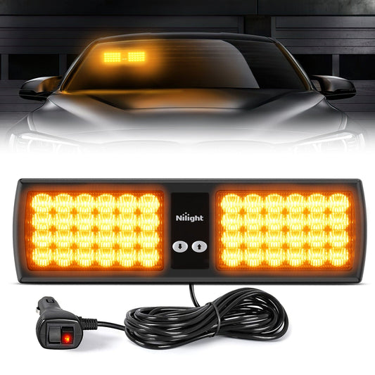 AutoBizarre 12V Car Dash Emergency Warning Strobe Red Blue Flasher Windshield Sucker 16 LED light With Multiple Flashing Modes With Remote Control For All Cars, Emergency Vehicles, etc.