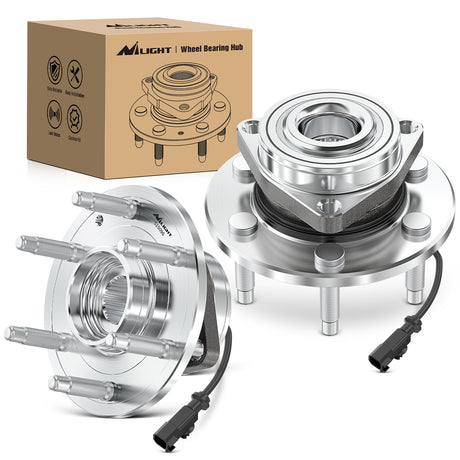 Nilight Wheel Bearing and Hubs Assembly Set for Chevy GMC Silverado Suburban Sierra Yukon XL 1500 Tahoe Avalanche Cadillac Escalade ESV EXT 2007 2008 2009 2010 2011 2012 2013 with 6-Lug, OEM 515096