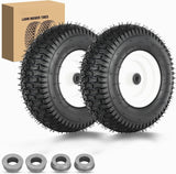 13x5.00-6 Lawn Mower Tires, 13 Inch Pneumatic Rubber Tire with 3/4 Inch Axle Bore & 3 Inch Hub Length, Air-Filled Replacement Wheels for Riding Lawn Mowers, 2 Pack