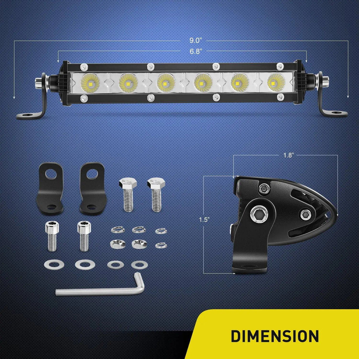 7 Inch 18W 1530LM Ultra-Slim Flood LED Light Bar (Pair) – Nilight