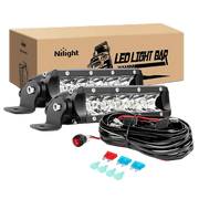 7 Inch 30W Super Slim Spot LED Light Bar Kit (Pair) | 12FT Wire 3Pin Switch